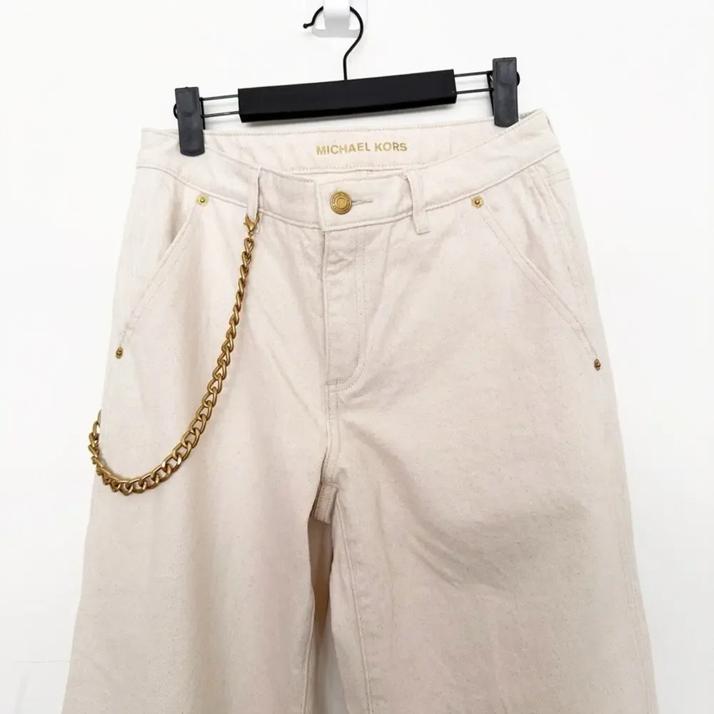 Michael Kors Relaxed Wide-Leg Jeans in Natural Wash Size 2